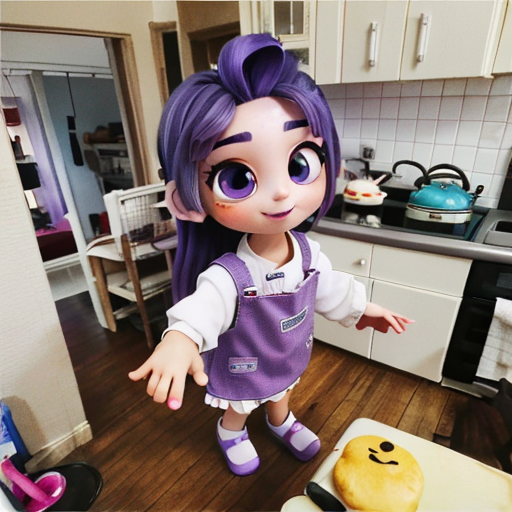 23345-2511109809-3d,1girl,kitchen,   _lora_3d_rendering_catoon_1_,beautiful face,,beautiful eyes,walking,happy,purple hair,cook.png